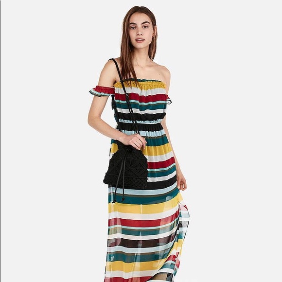 Express off the shoulder maxi dress S - Picture 1 of 5